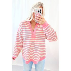 Gestreepte Gebreide Henley Top