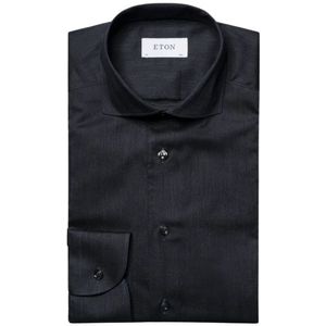 Eton Herringbone wrinkle free flannel shirt lange mouw overhemden 100012184