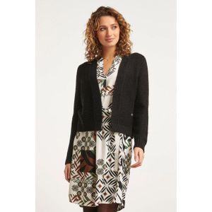 Smashed Lemon - Open Dikke Ribgebreide Cardigan - Fuchsia