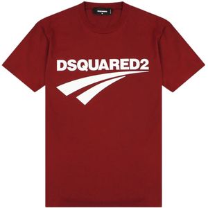Dsquared2 Cigarette Fit merklogo bordeaux T-shirt