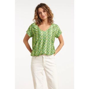 Smashed Lemon - 35194 - Top - Groen - V-hals - Korte Mouwen