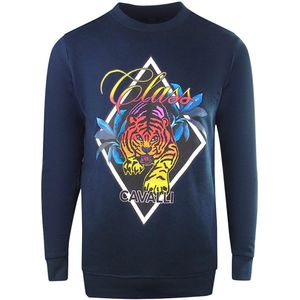 Cavalli Class - Diamond Tiger Design - Sweatshirt - Marineblauw