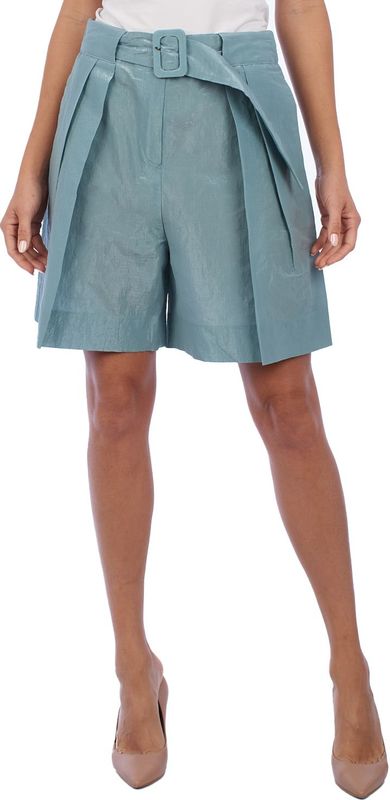Emporio Armani - Korte Broeken - Blauw - Dames - Gestructureerde High-Waisted Shorts