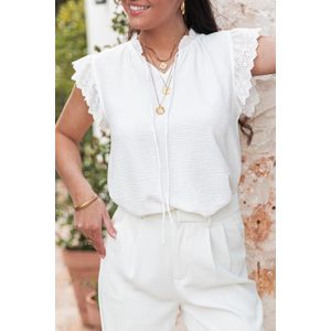 Oogletkant V-hals Blouse