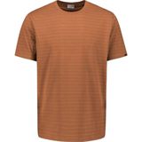 No Excess - T-shirt - Caramel - Crewneck - Yarn Dyed Pin Stri