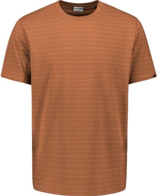 No Excess - T-shirt - Caramel - Crewneck - Yarn Dyed Pin Stri