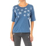 Damestrui - Blauw - LWS011 - 3/4 Mouwen - Ronde Hals