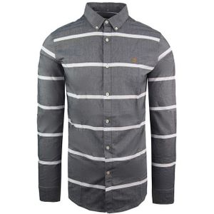 Farah - Merrick - Overhemd - Grijs - Slim Fit Oxford - Lange Mouw