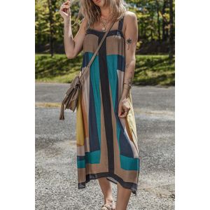 Geometrische Print Midi Jurk