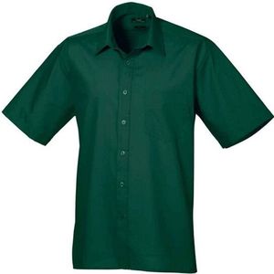 Premier Heren poplin overhemd met korte mouwen