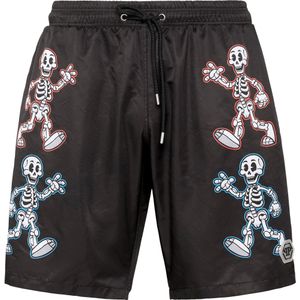 Philipp Plein - Swim Boxer Skeleton - Badkleding - Zwart - Nylon