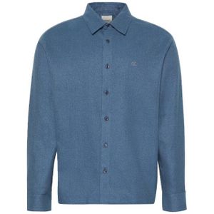 Calvin Klein - Flanellen Overhemd - Harbor Mist - Lange Mouwen - Knoopsluiting