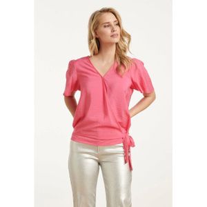 Smashed Lemon - 25172 - Overlap Top - Felgroen - Met Strikdetail