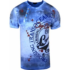 Rusty Neal - T-shirt - Ronde Hals - Heren - Print Over Het Hele Voorpand