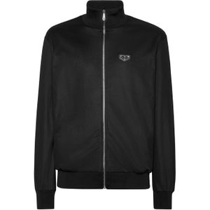 Sweatjack - Iconic Plein - Polyester-katoenmix - Zwart