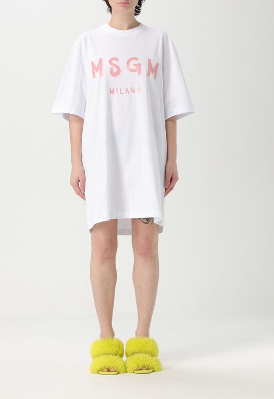 Oversized T-shirt Jurk - Wit - Jerseyjurken