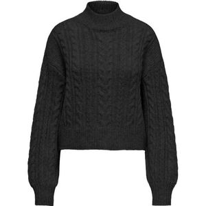 Only - Onlida Life LS High Neck Knt - Zwarte Trui - Duurzaam - 50% Gerecycled Polyester