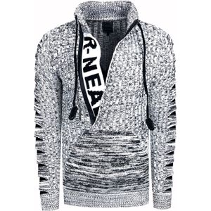 Rusty Neal - Chunky Trui - Grijs - Gebreid - Hoge Hals - Casual Pasvorm