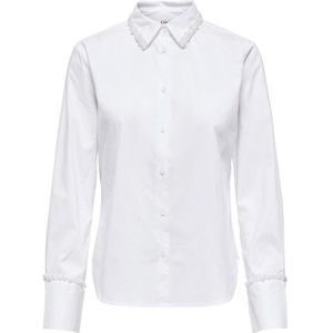 Only - Onlbecs Pearl Fitted Shirt Wvn - Blouse - Wit