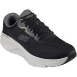 Skechers D'lux Walker 2.0 Swave Sneaker voor heren, Zwart Engineered Mesh Synthetische Lime Trim, 39.5 EU