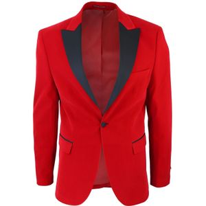 Heren rood fluwelen diner smoking colbert blazer