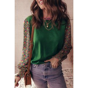 Patroon Mouwen Ronde Hals Trui