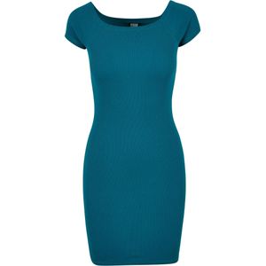 Urban Classics Dames ribbed off shoulder dress