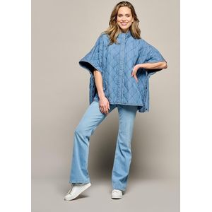 Mart Visser - Dani Poncho Jacket - Denim Blauw - Damesponcho