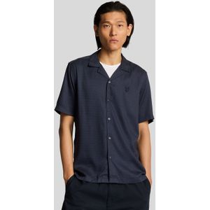 Lyle & Scott - Geo Motif Print Revere Shirt - Donkerblauw - Overhemd