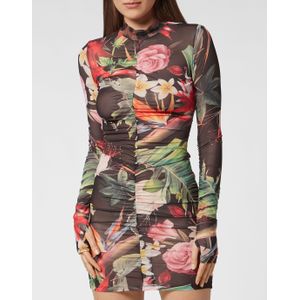 Philipp Plein - Short Dress Flowers - Veelkleurig - Dames - Polyester
