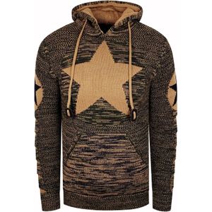 Rusty Neal - Grof Gebreide Hoodie - Casual Pasvorm - Heren