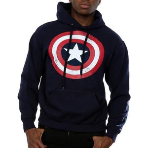 Li-cense Captain america heren distressed shield hoodie