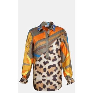 Mucho Gusto - Blouse Santa Monica - Luipaardprint - Oranje