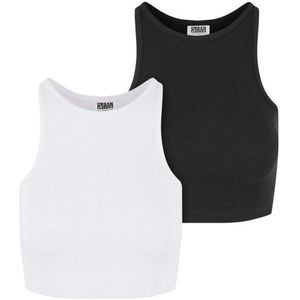Urban Classics Dames geribde organic gewatteerde top (set van 2)
