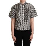 Dolce Gabbana - Collared Short Sleeve Polo Top - Zwart/Wit - Katoen