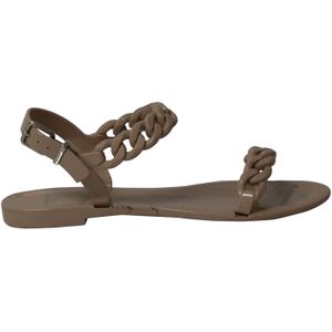 Givenchy Jelly Plate Chain Platte Sandalen in Beige Plastic