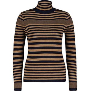 Red Button Roll neck fancy stripe