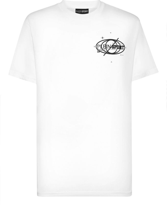Plein Sport - Cotton T-shirt Round Neck SS Logos - Wit - Katoen