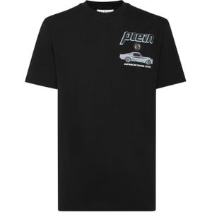 Philipp Plein - T-Shirt Round Neck Racing - Wit - Heren - Katoen