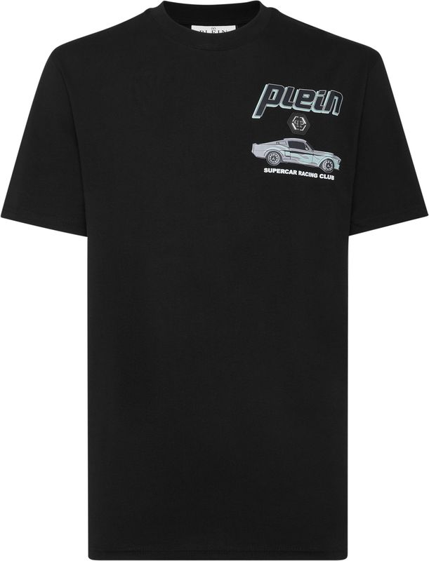 Philipp Plein - T-Shirt Round Neck Racing - Wit - Heren - Katoen