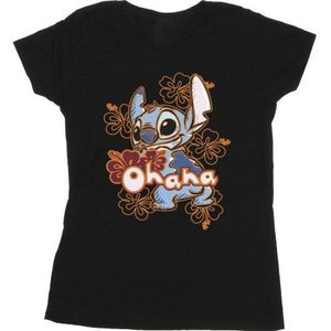 Li-cense Disney dames lilo and stitch ohana oranje hibiscus katoenen t-shirt