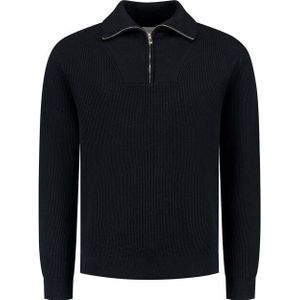 Pure Path - Losvallende Knitwear - Donkerblauw - Heren - Halve Rits