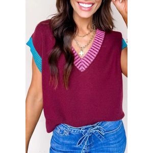 V-hals Gebreide Sweatervest