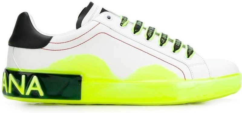 Dolce & Gabbana - Portofino - Sneakers - Wit Geel - Leer