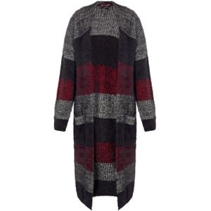 myMo - ROCKS - Gebreid Vest - Grijs Gemêleerd / Rood Gemêleerd / Zwart