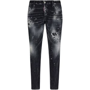 Dsquared2 - Skater Jean - Zwart - Verfspetterde Jeans - Slim Fit