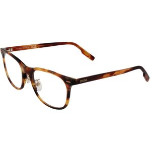 Zegna - Bruine Rechthoekige Optische Monturen - Acetaat - Heren