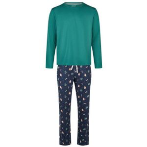 Happy Shorts - Kerst Pyjama Set - Groen/Blauw - Shirt en Broek - Giftbox