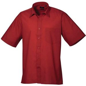 Premier Heren poplin overhemd met korte mouwen