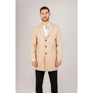 Herenjas - Beige - Wolmix - Met Reverskraag